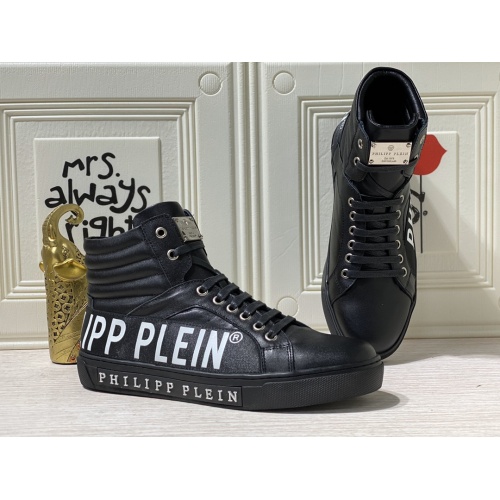 Philipp Plein PP High Tops Shoes For Men #837002 $88.00 USD, Wholesale Replica Philipp Plein PP High Tops Shoes