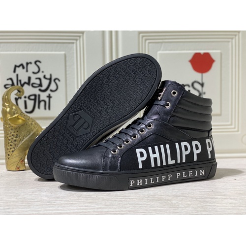 Replica Philipp Plein PP High Tops Shoes For Men #837002 $88.00 USD for Wholesale