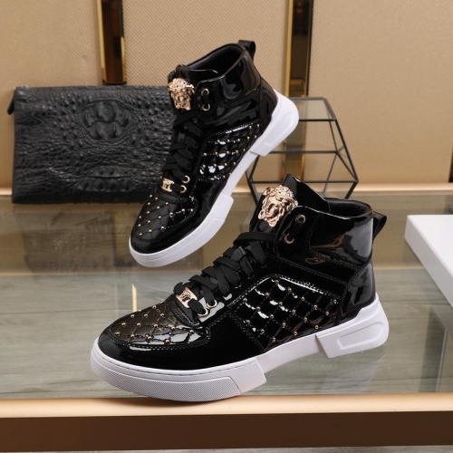 Replica Versace High Tops Shoes For Men #837126 $96.00 USD for Wholesale