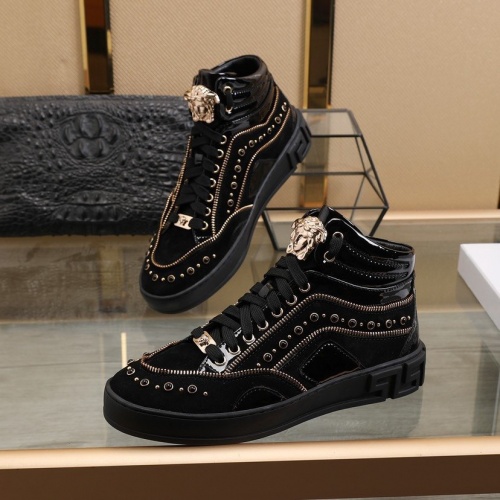 Replica Versace High Tops Shoes For Men #837128 $96.00 USD for Wholesale