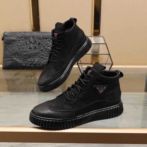 Replica Armani High Tops Shoes For Men #837135 $96.00 USD for Wholesale