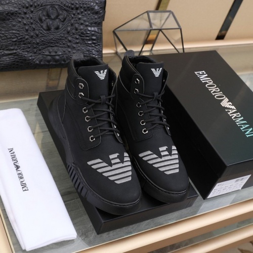 Armani High Tops Shoes For Men #837136 $96.00 USD, Wholesale Replica Armani High Tops Shoes