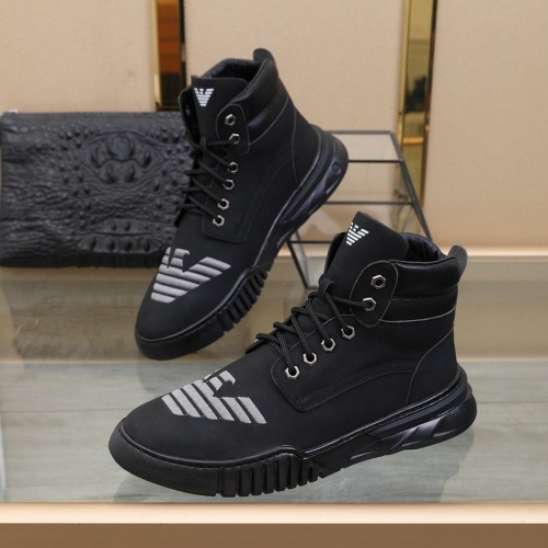 Replica Armani High Tops Shoes For Men #837136 $96.00 USD for Wholesale