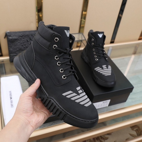 Replica Armani High Tops Shoes For Men #837136 $96.00 USD for Wholesale