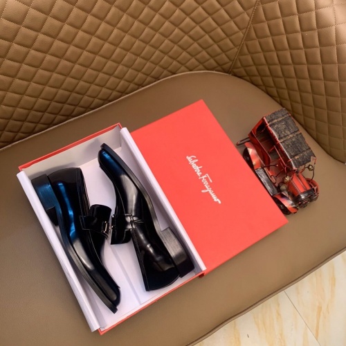 Replica Ferragamo Leather Shoes For Men #837352 $96.00 USD for Wholesale