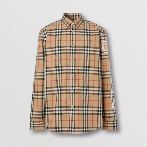 Burberry Shirts Long Sleeved For Men #837370 $76.00 USD, Wholesale Replica Burberry Shirts