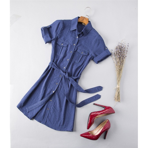 Burberry Dresses Short Sleeved For Women #837563 $52.00 USD, Wholesale Replica Burberry Dresses