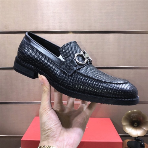 Replica Salvatore Ferragamo Leather Shoes For Men #838263 $82.00 USD for Wholesale