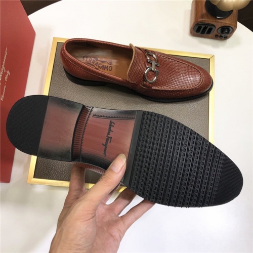 Replica Salvatore Ferragamo Leather Shoes For Men #838265 $45.00 USD for Wholesale