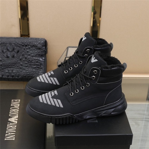Armani High Tops Shoes For Men #838349 $85.00 USD, Wholesale Replica Armani High Tops Shoes