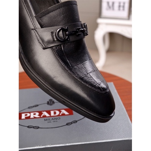 Replica Prada Leather Shoes For Men #838619 $82.00 USD for Wholesale