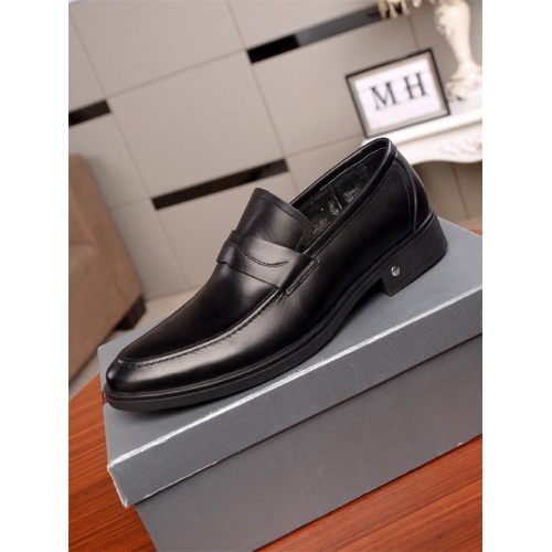 Replica Prada Leather Shoes For Men #838620 $82.00 USD for Wholesale