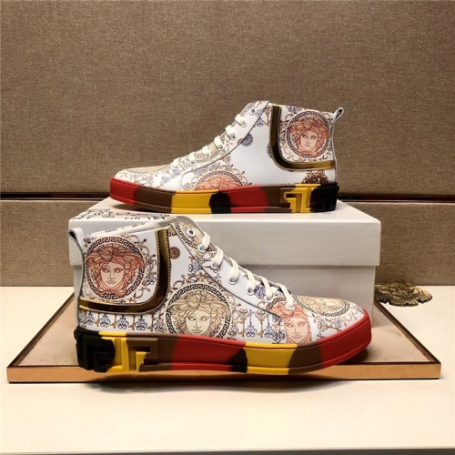 Replica Versace High Tops Shoes For Men #838634 $82.00 USD for Wholesale
