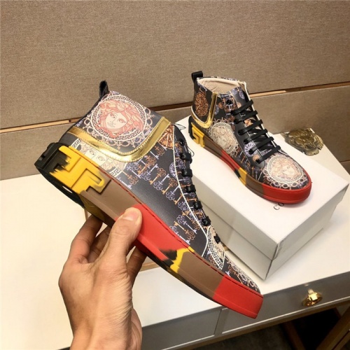 Replica Versace High Tops Shoes For Men #838635 $82.00 USD for Wholesale