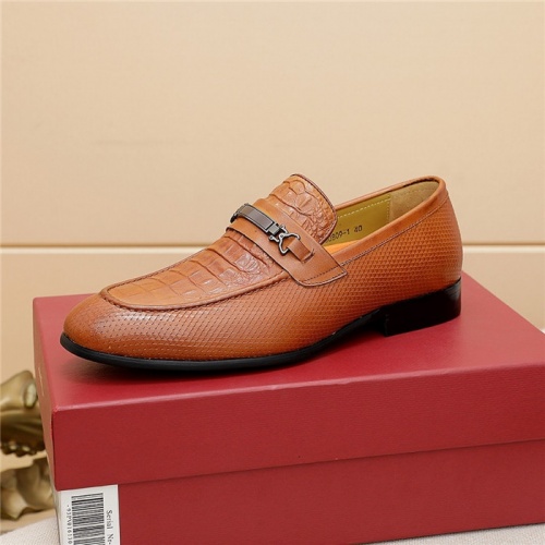 Replica Salvatore Ferragamo Leather Shoes For Men #839917 $80.00 USD for Wholesale