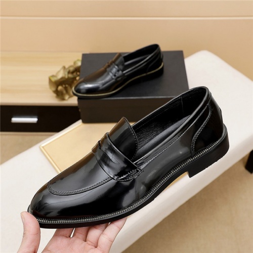 Replica Prada Leather Shoes For Men #839933 $82.00 USD for Wholesale