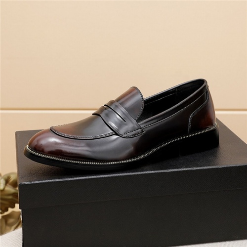 Replica Prada Leather Shoes For Men #839934 $82.00 USD for Wholesale