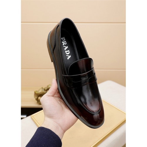 Replica Prada Leather Shoes For Men #839934 $82.00 USD for Wholesale