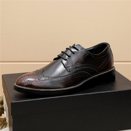 Replica Prada Leather Shoes For Men #839936 $82.00 USD for Wholesale