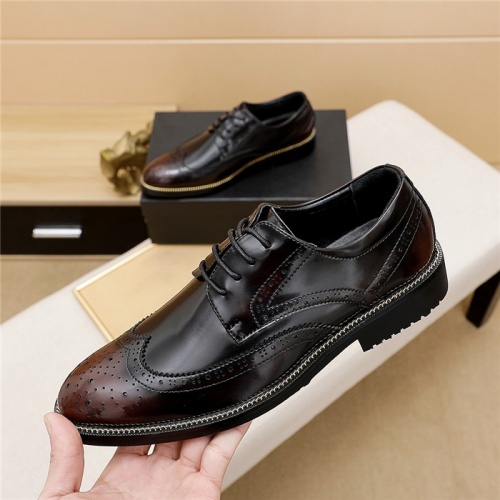 Replica Prada Leather Shoes For Men #839936 $82.00 USD for Wholesale