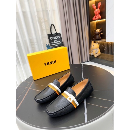 Replica Fendi Leather Shoes For Men #841536 $72.00 USD for Wholesale