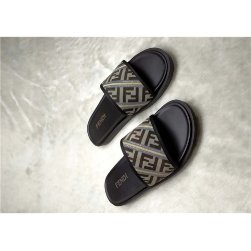 Replica Fendi Slippers For Men #841595 $39.00 USD for Wholesale