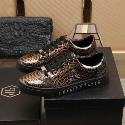 Replica Philipp Plein PP Leather Shoes For Men #841858 $85.00 USD for Wholesale