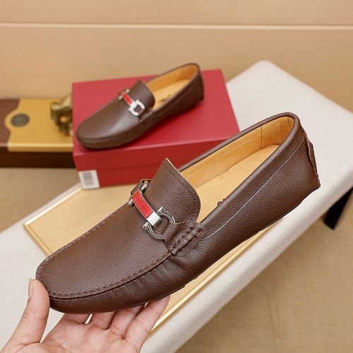 Replica Ferragamo Leather Shoes For Men #842924 $68.00 USD for Wholesale