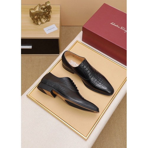 Replica Ferragamo Leather Shoes For Men #842929 $80.00 USD for Wholesale