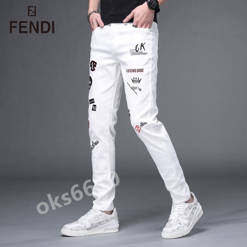 Replica Fendi Jeans For Men #843680 $48.00 USD for Wholesale