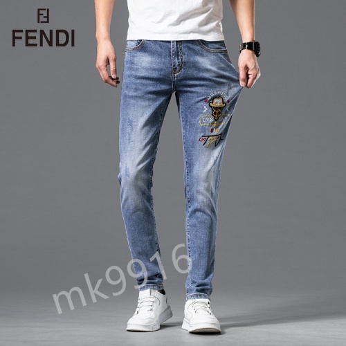 Replica Fendi Jeans For Men #843681 $48.00 USD for Wholesale