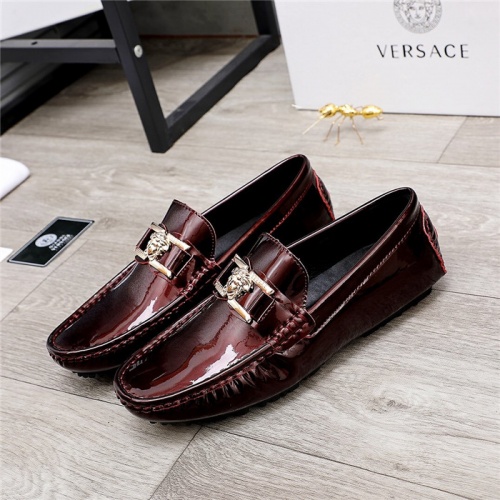 Versace Leather Shoes For Men #844189 $68.00 USD, Wholesale Replica Versace Leather Shoes