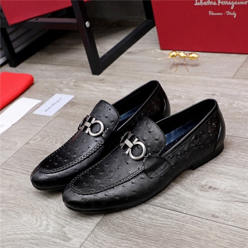 Replica Ferragamo Leather Shoes For Men #844278 $80.00 USD for Wholesale