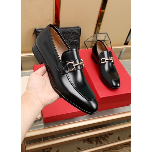 Replica Ferragamo Leather Shoes For Men #844299 $125.00 USD for Wholesale