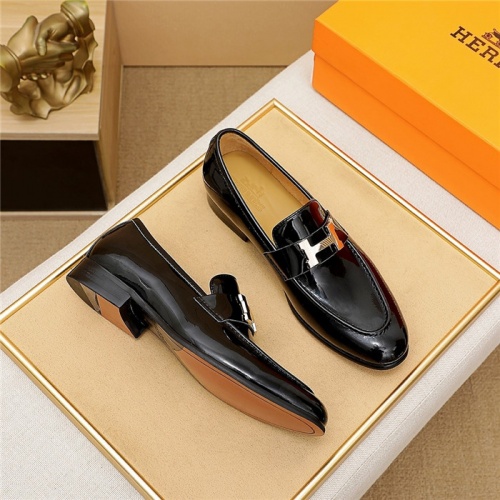 Replica Hermes Leather Shoes For Men #844924 $80.00 USD for Wholesale