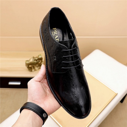 Replica Prada Leather Shoes For Men #844927 $80.00 USD for Wholesale