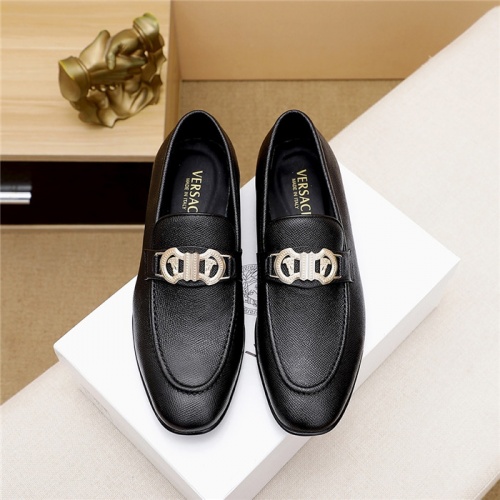 Replica Versace Leather Shoes For Men #844928 $80.00 USD for Wholesale