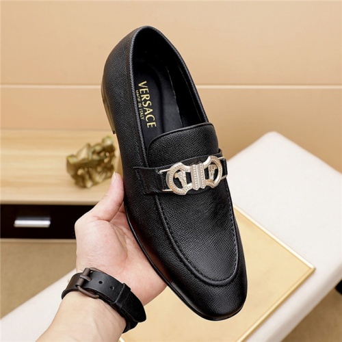 Replica Versace Leather Shoes For Men #844928 $80.00 USD for Wholesale