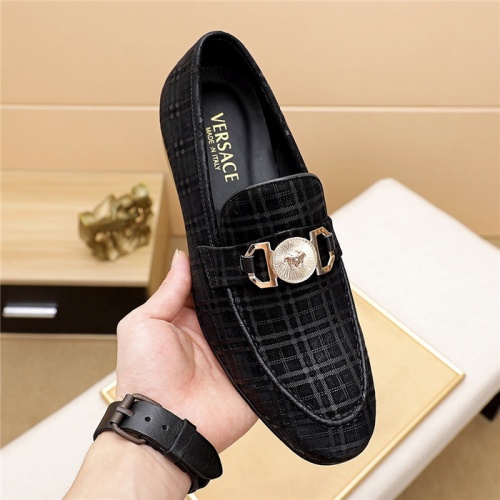 Replica Versace Leather Shoes For Men #844929 $80.00 USD for Wholesale