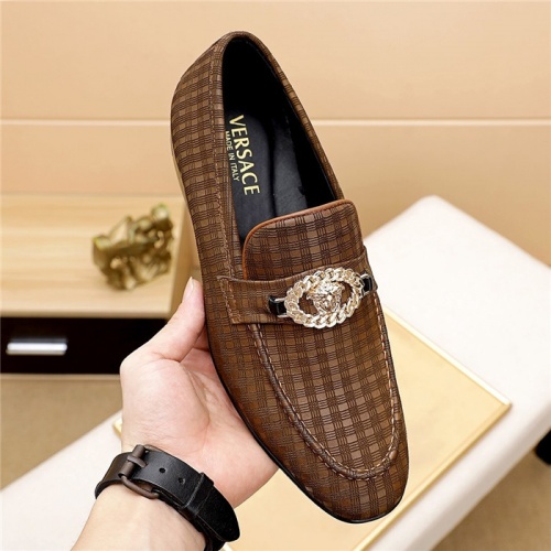 Replica Versace Leather Shoes For Men #844930 $80.00 USD for Wholesale
