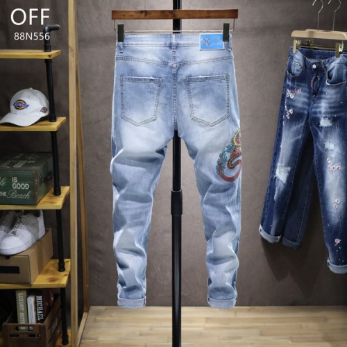 Replica Off-White Jeans For Men #845185 $56.00 USD for Wholesale