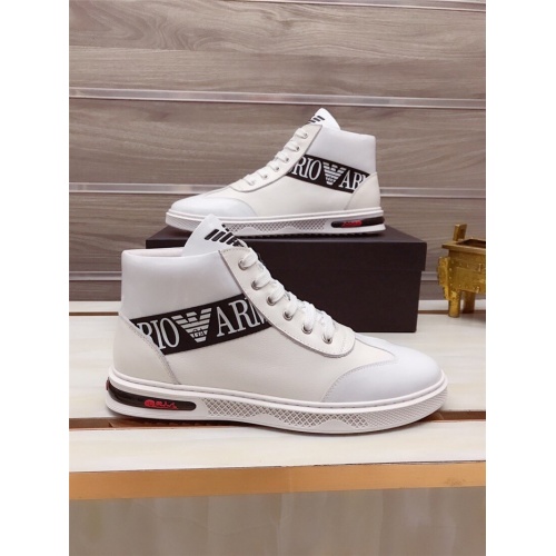Replica Armani High Tops Shoes For Men #845335 $82.00 USD for Wholesale