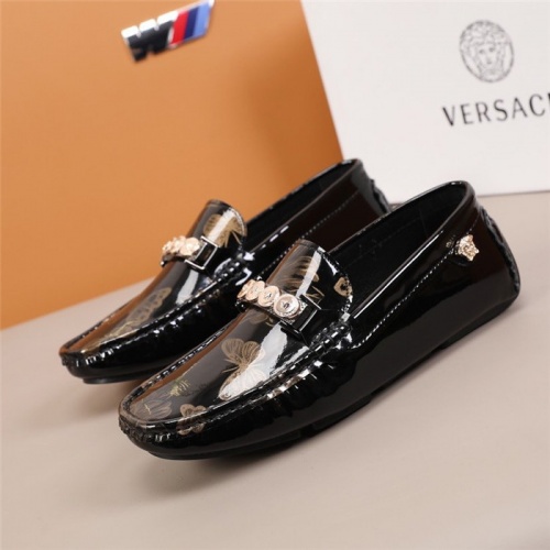 Replica Versace Leather Shoes For Men #845387 $82.00 USD for Wholesale