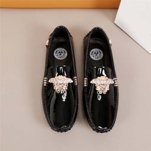 Replica Versace Leather Shoes For Men #845388 $82.00 USD for Wholesale