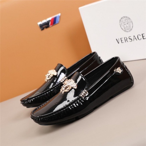 Replica Versace Leather Shoes For Men #845388 $82.00 USD for Wholesale