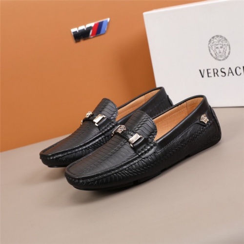 Replica Versace Leather Shoes For Men #845399 $85.00 USD for Wholesale