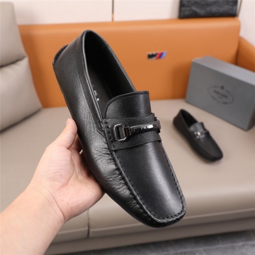Replica Prada Leather Shoes For Men #845400 $92.00 USD for Wholesale