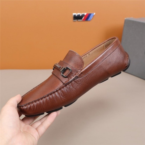 Replica Prada Leather Shoes For Men #845401 $92.00 USD for Wholesale