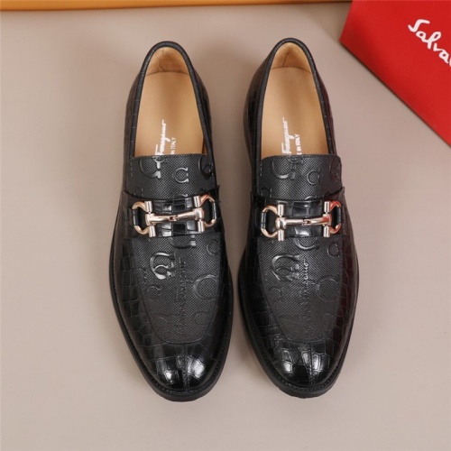 Replica Ferragamo Leather Shoes For Men #845406 $96.00 USD for Wholesale