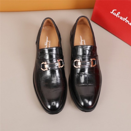 Replica Ferragamo Leather Shoes For Men #845407 $96.00 USD for Wholesale